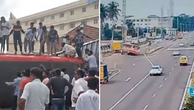 Video: 20 Injured As Bus Driver Loses Control, Rams Into Vehicle On Bangalore-Mysore Highway In Karnataka