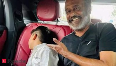 Rajinikanth escorts unwilling grandson to school, pictures go viral - The Economic Times