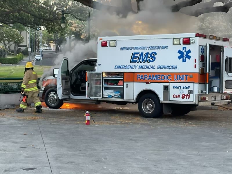 Oahu ambulance caught fire 20 minutes after dropping patient off