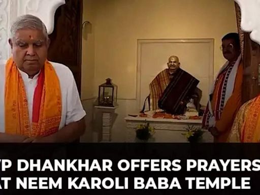 VP Jagdeep Dhankhar offers prayers at Neem Karoli Baba Temple at Kainchi Dham