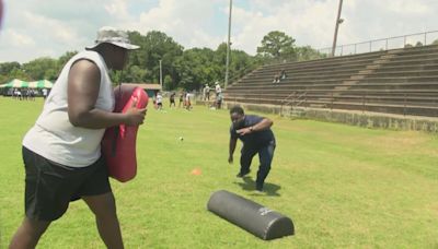 WATCH: WDHN’s Christian Jones showcases football skills at Alex Wright football camp