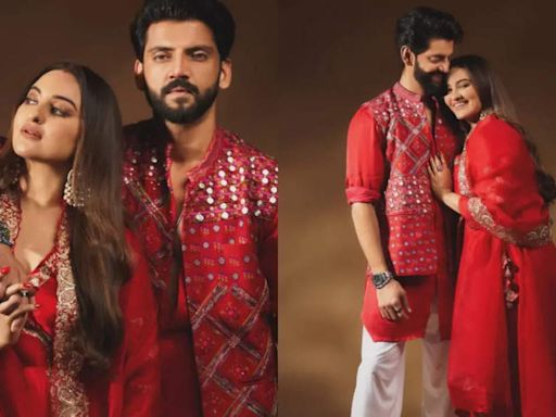 Sonakshi Sinha and Zaheer Iqbal set major couple goals in matching red outfits: Pics Inside | Hindi Movie News - Times of India