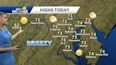 Much cooler and breezy for Thursday with temps in 70's