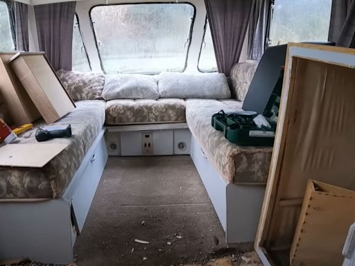 I bought caravan wreck for £950 & transformed it into dream tiny home