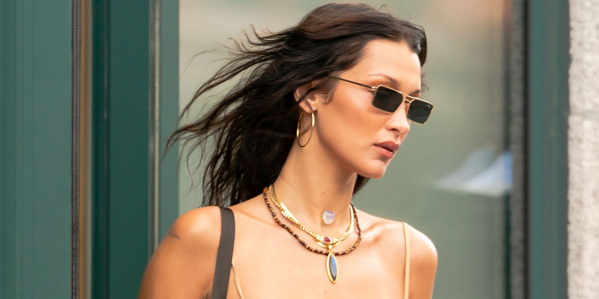 Bella Hadid's crop top, suede skirt and cowboy boots nail Westerncore