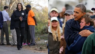 A tale of two hurricanes: Obama rode Sandy wave in 2012, will Helene help Harris now?