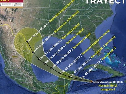 Huracán Beryl: Quintana Roo continua en Alerta Naranja; se espera impacto en Tulum y Felipe Carrillo Puerto