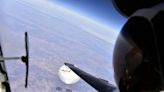 Close-up photo of Chinese spy balloon in flight released by US military