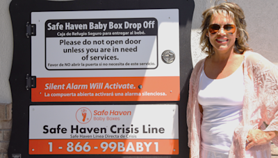 Safe Haven Baby Boxes founder Monica Kelsey speaks at Idaho’s first baby box in Blackfoot