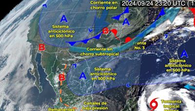 Clima México hoy 25 de septiembre de 2024: Seguirán lluvias por 'Helene' y frente frío