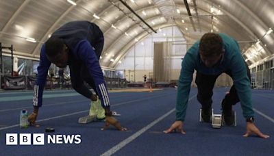 BBC presenter Mike Bushell lines up with Zharnel Hughes