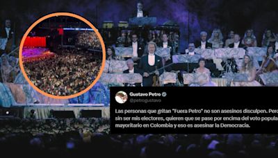 “Fuera Petro”: mientras el Presidente tuvo que disculparse por llamarlos “asesinos”, opositores le repitieron el “corito”, esta vez en un concierto de música clásica