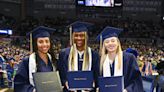 Paige Bueckers, Aaliyah Edwards dance at Gampel Pavilion as the UConn stars take part in graduation