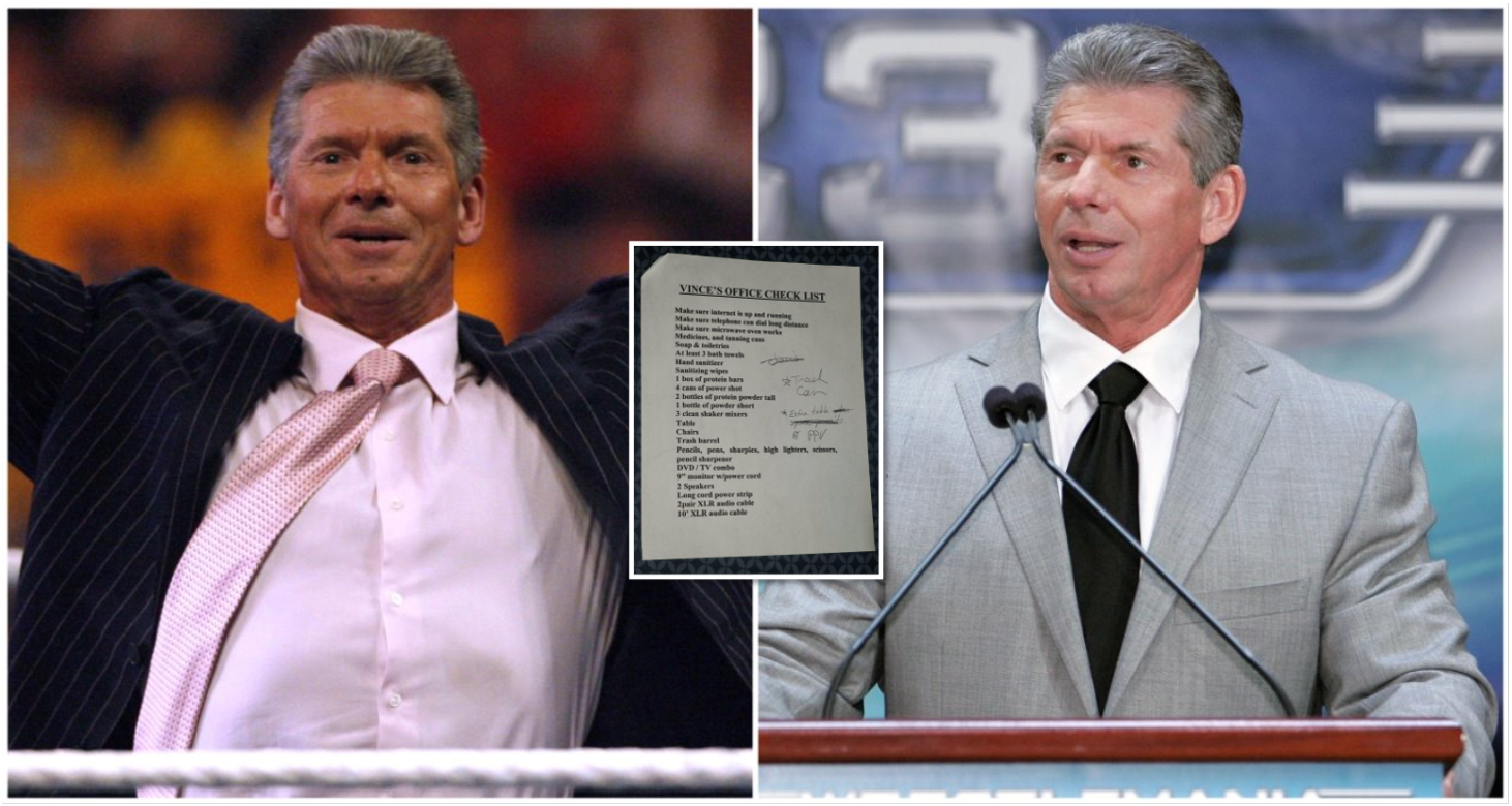 Image emerges of Vince McMahon's office checklist for WWE events back in 2007 - it's fascinating