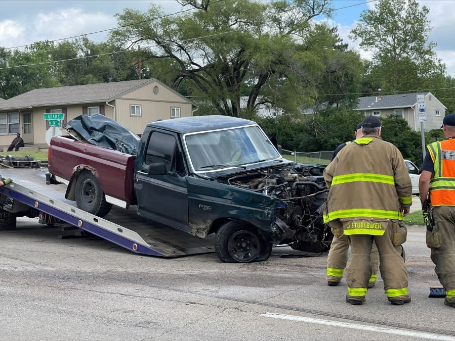 Truck hits ambulance head-on after brakes fail in Topeka