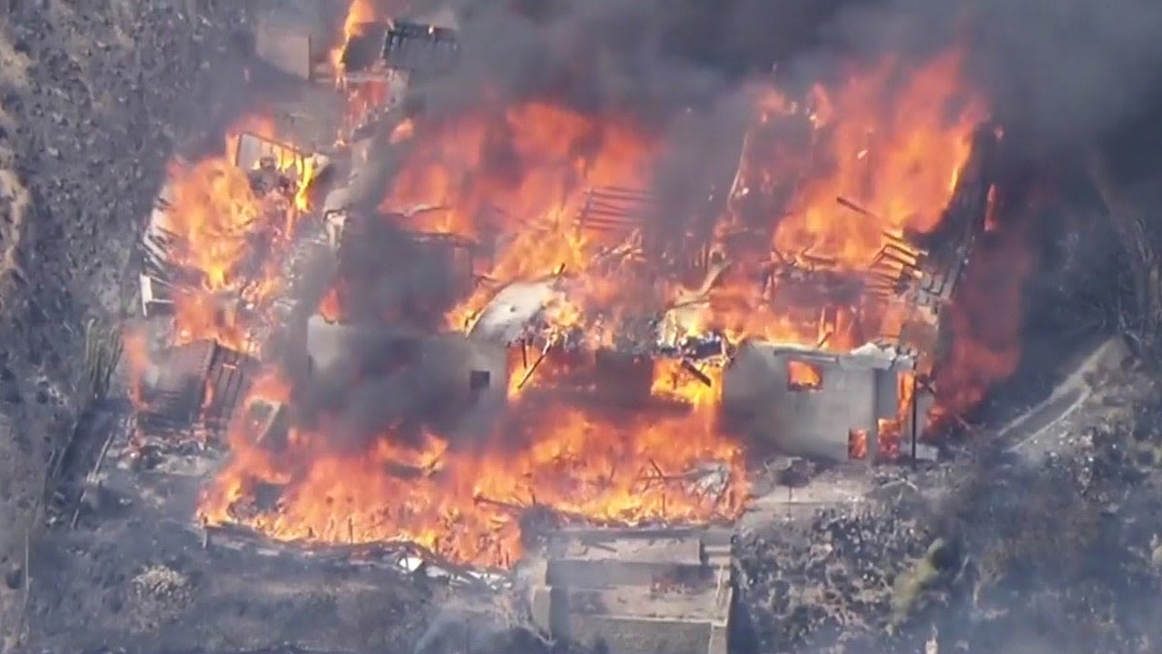 California wildfire burning down homes in San Bernardino County; Evacuation underway