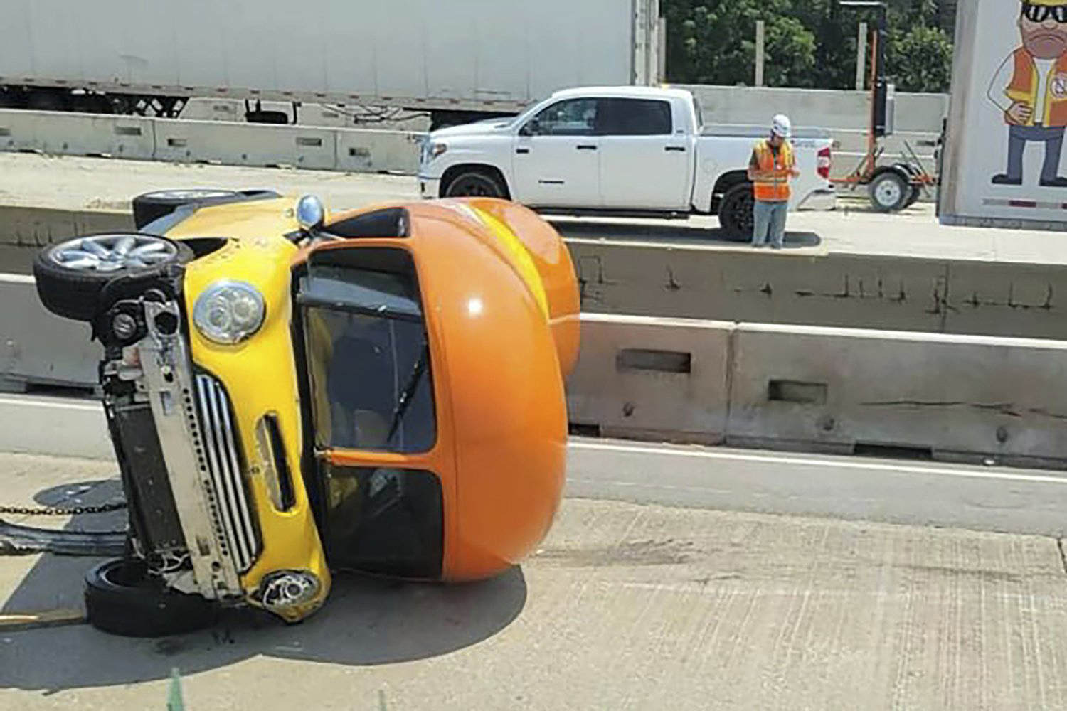 Oscar Mayer Wienermobile crashes, flips on its side on busy Chicago-area highway