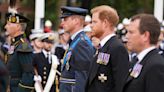 Prince William And Prince Harry Walk Side-By-Side Following Queen Elizabeth's Coffin