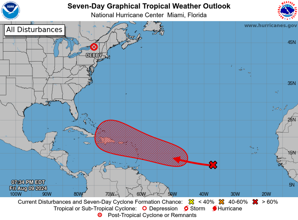 Tropical disturbance being tracked in Atlantic could strengthen near Caribbean islands