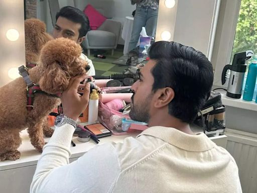 Ram Charan’s picture with his furry friend Rhyme from London will make you go ‘aww’! - See inside | - Times of India
