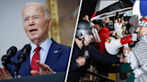 Biden defends students' right to protests but condemns campus violence as schools crack down on encampments