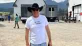 Kevin Costner dons ‘I’m for Liz Cheney’ shirt while filming ‘Yellowstone’
