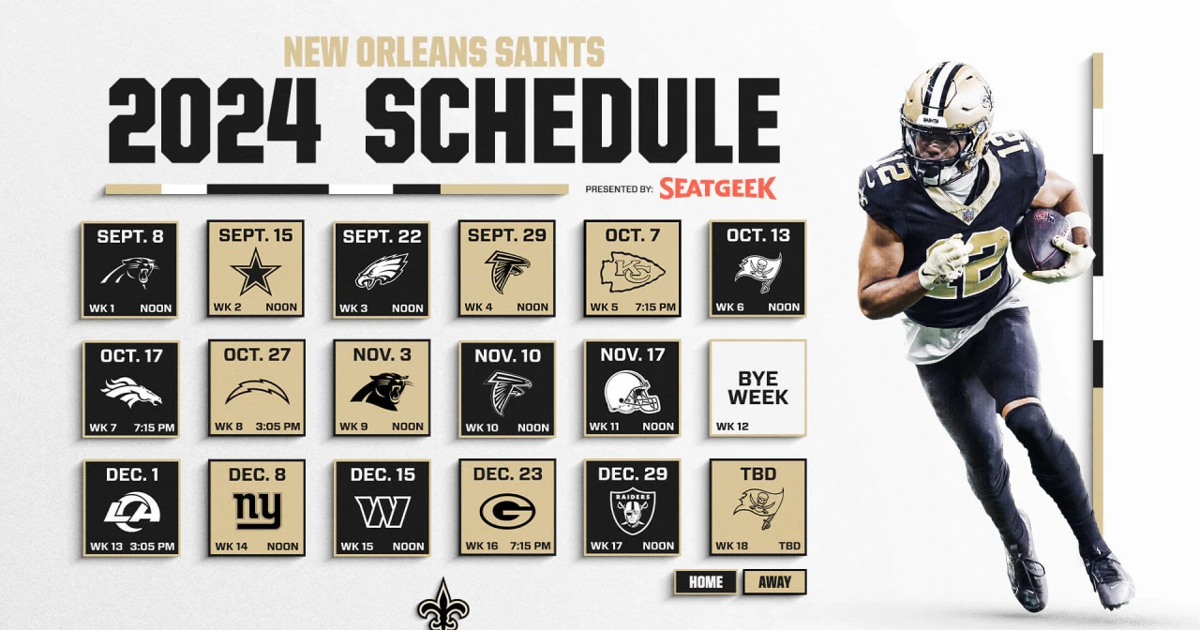 Saints release 2024 season schedule