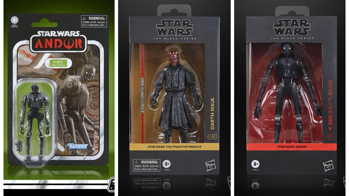 New Star Wars Black Series Darth Maul and Andor K-2SO Figures Drop August 13th