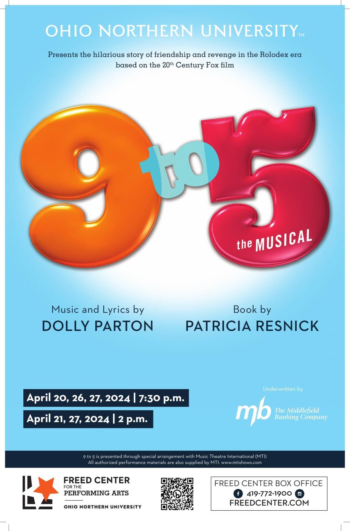 9 to 5, The Musical, takes the Freed Center stage