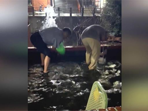 高雄強降雨！中山大男宿牆壁滲水 室內下小雨