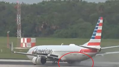 On Cam: American Airlines Flight Escapes Disaster In Tampa After Landing-Gear Tire Blows Out - News18