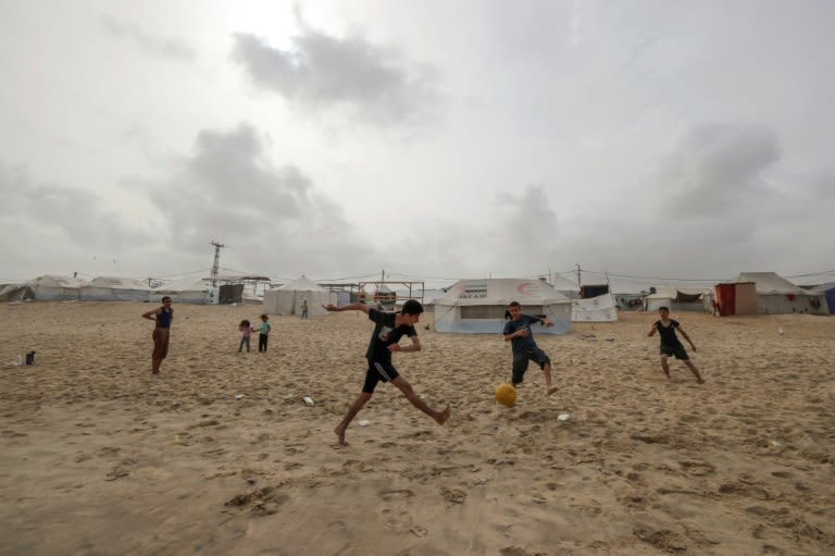 Gaza boys turn to football to forget, for a moment, the war