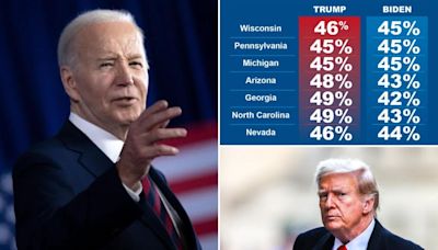 Biden leads Trump in Wisconsin, tied in two other swing states: poll