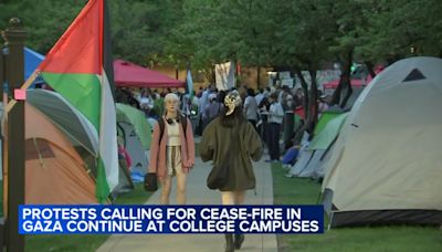 DePaul University pro-Palestinian encampment draws counter-protesters