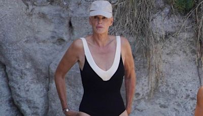 Brigitte Nielsen, 61, flaunts her toned figure in a lowcut swimsuit