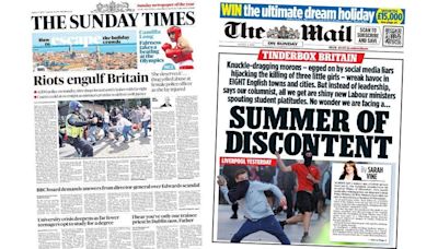 'Riots engulf Britain' and 'summer of discontent'