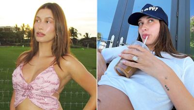 Pregnant Hailey Bieber Shows Off Bare Baby Bump from Tropical Getaway with Justin Bieber