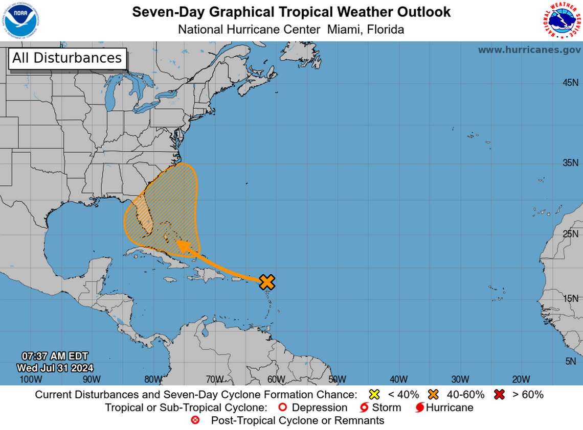 Forecasters monitor Atlantic disturbance. It could impact Florida, at least with rain