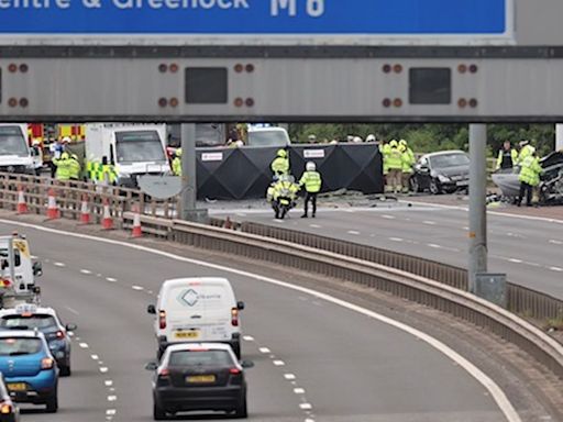 Horror crash on Glasgow M8 as emergency services rush to scene