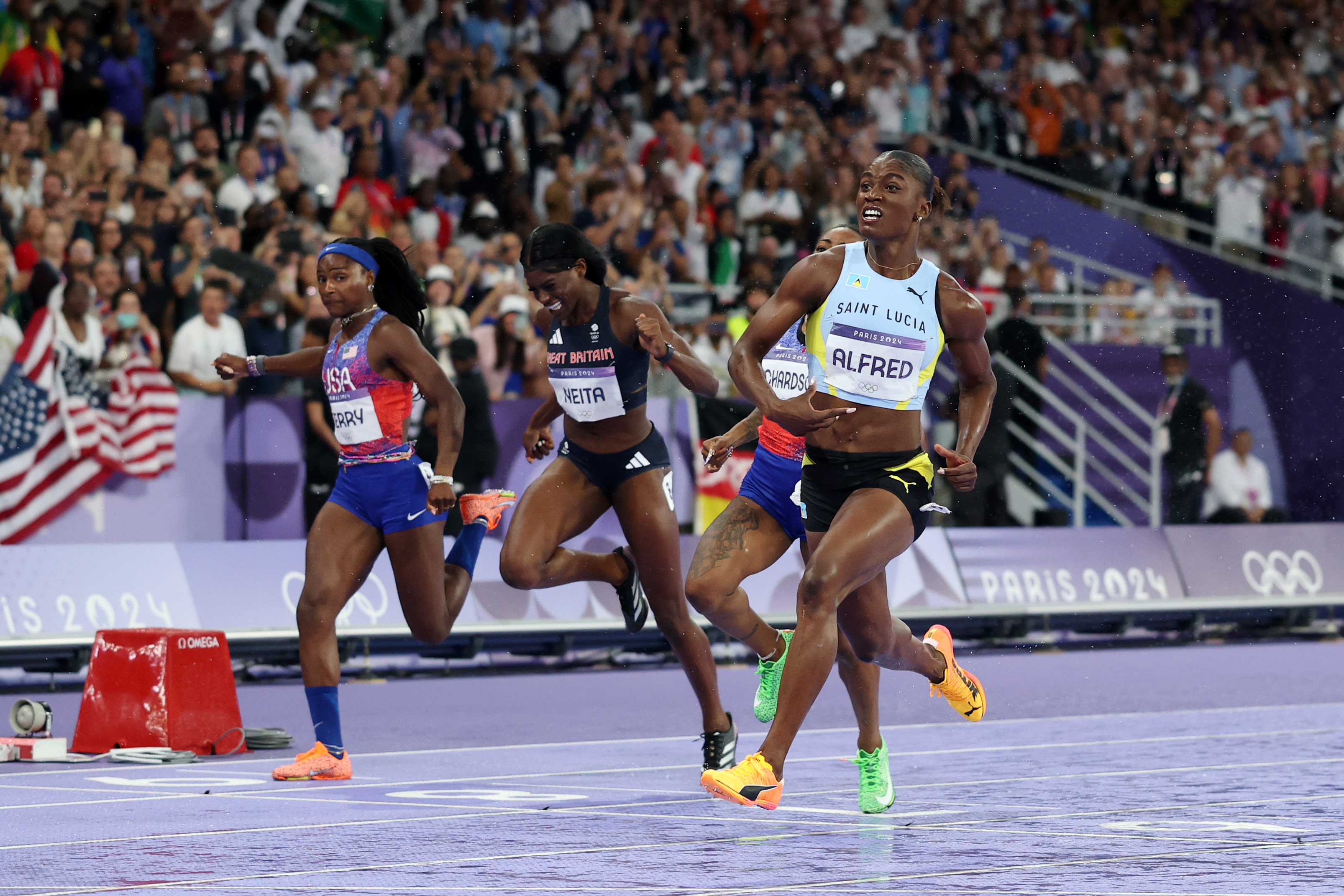 Paris Olympics: Saint Lucia’s Julien Alfred upsets Sha'Carri Richardson in women's 100 meters
