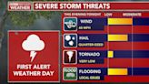 FIRST ALERT WEATHER DAY | Severe thunderstorms possible this evening