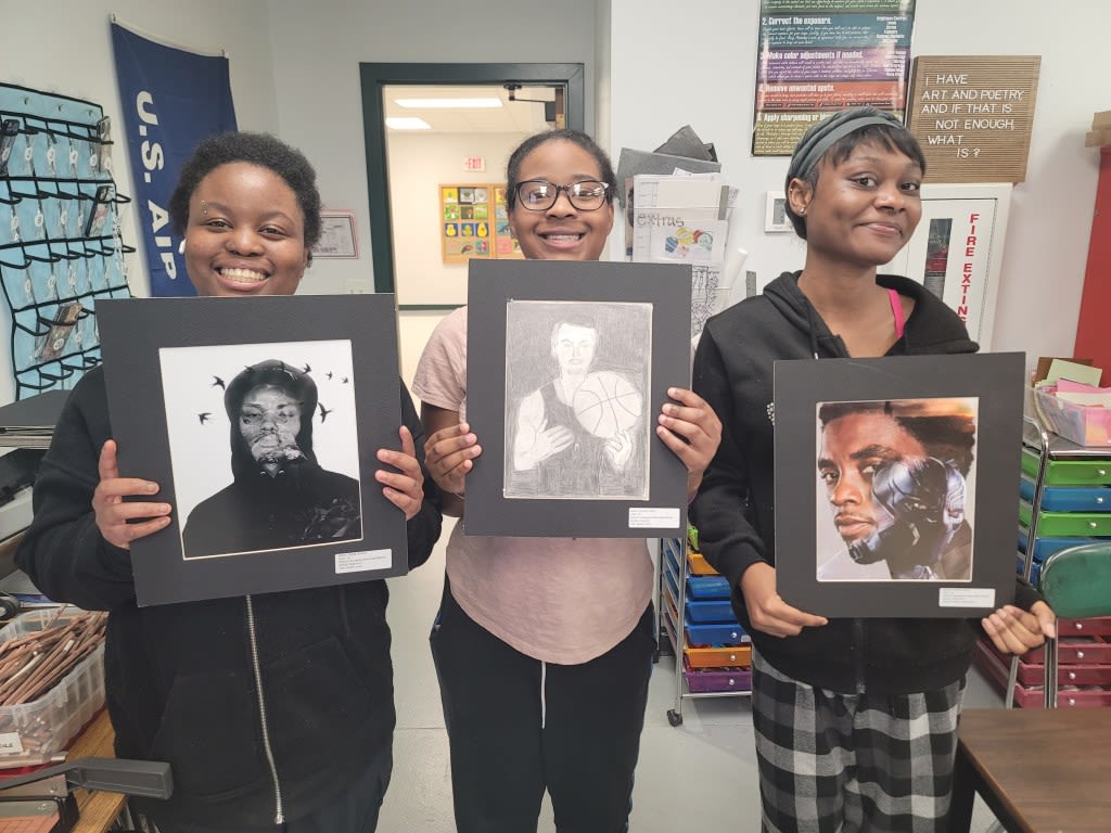 Evergreen Park students display portraits, digital art in Juneteenth display