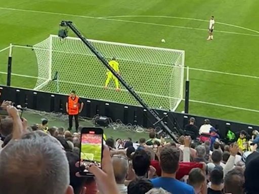 Trent Alexander-Arnold's winning penalty filmed from the stands