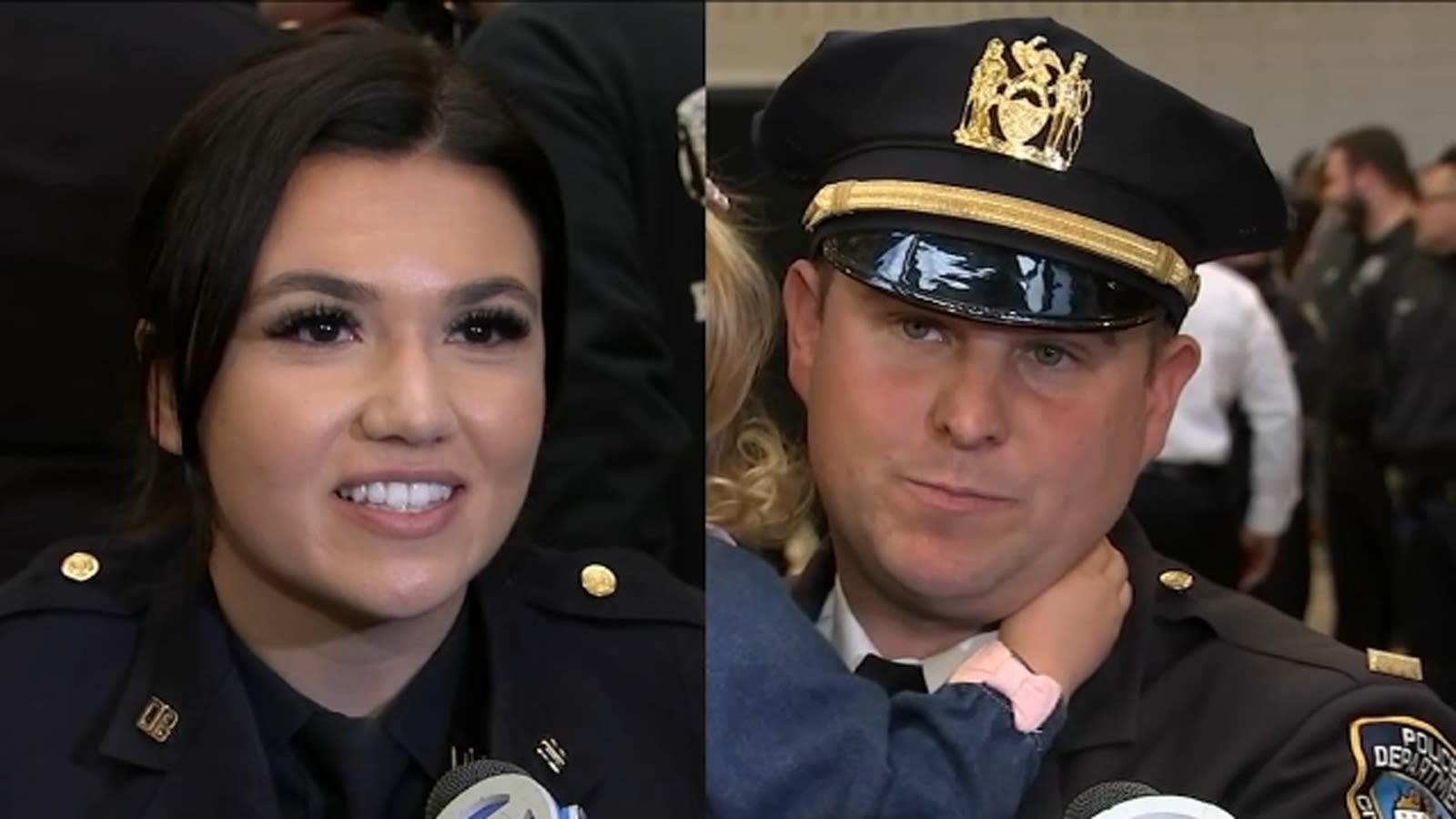 2 NYPD officers whose fathers died in line of duty vow to honor their legacy at promotion ceremony