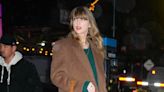 Taylor Swift's Green Sweaterdress and Brown Coat Combo Screams Evermore to Me