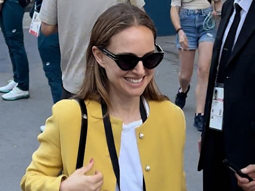 Natalie Portman's Dior mini skirt and trainers look is completely cool-girl coded