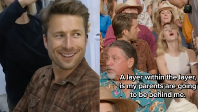 Glen Powell Reveals Cute BTS Video of His Parents' Cameo in Twisters