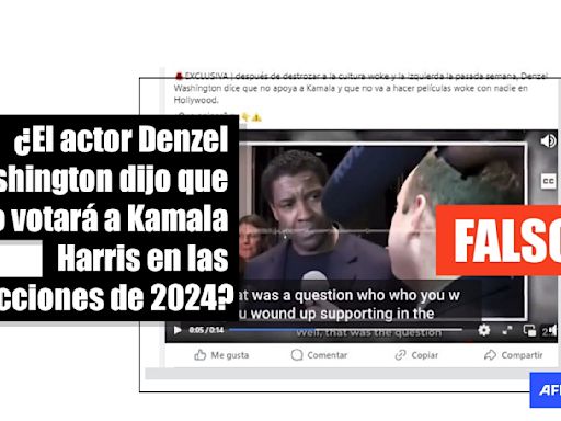 Video en el que Denzel Washington se niega a responder por quién votará es de 2016, no de 2024