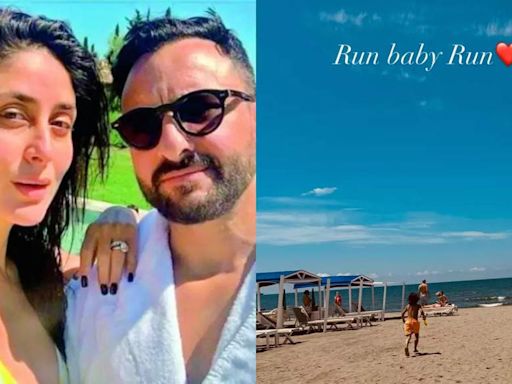 Kareena Kapoor Khan turns shutterbug for son Taimur as they enjoy a sunny day on a London beach - See photo | - Times of India