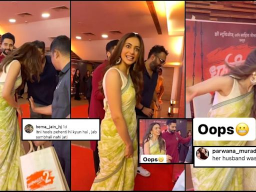 'Ye koi hasne ki baat hai?': Rakul Preet Singh schools paps as they laugh at her after she trips and loses her balance; Jackky reacts [Watch]